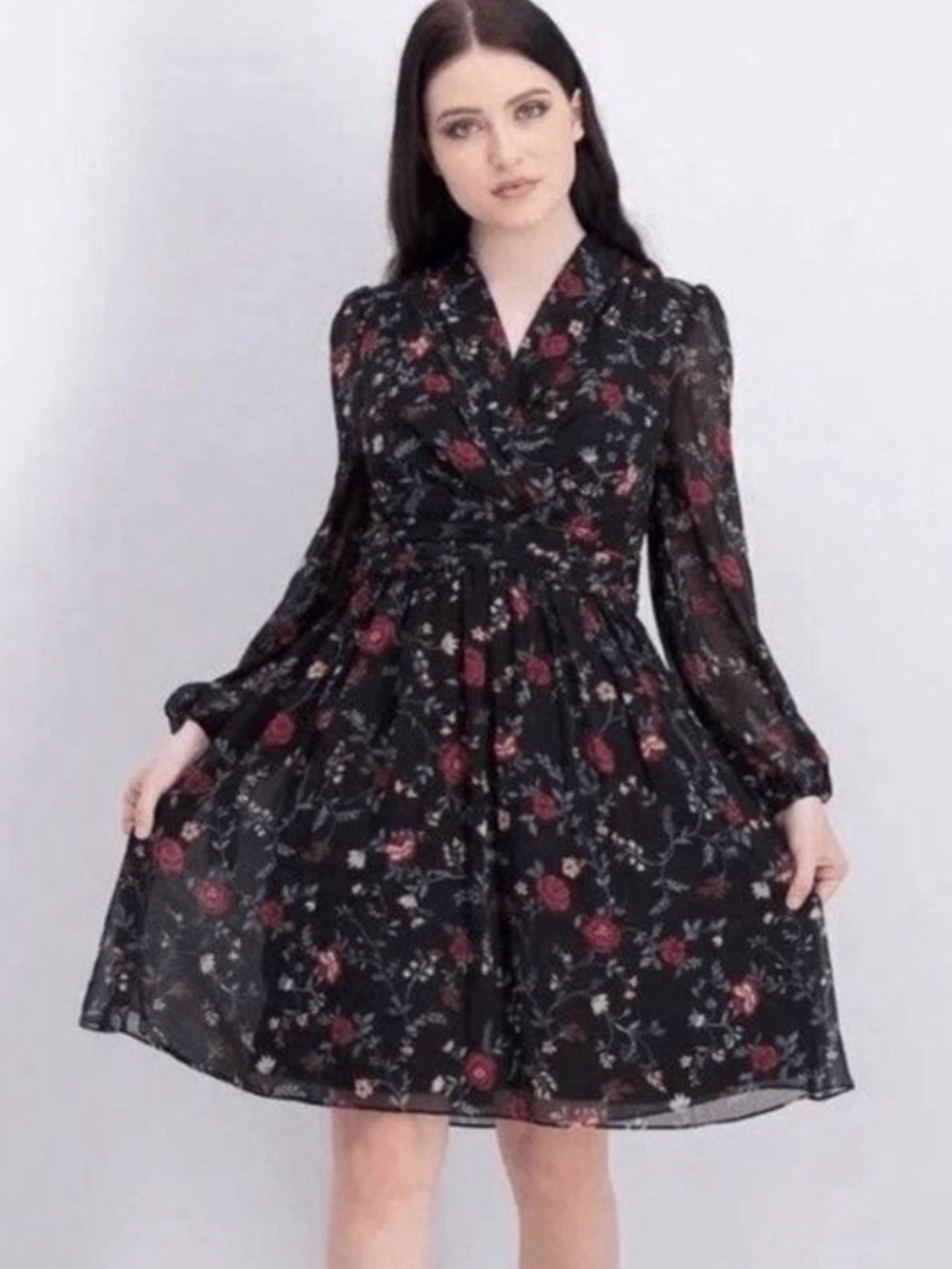 Gal Meets Glam Londyn Mini Dress Size Sz 2 Faux Wrap Floral Party Designer
